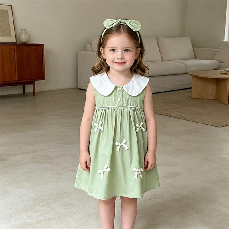 olive green infant dress Prosperina Rowan Green Sleeveless Button Front Midi Dress