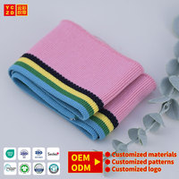 Vente en gros usine : Manchettes en coton doux rose côtelé, Col jacquard côtelé personnalisé, Col côtelé rayé, Manchettes de t-shirt unies