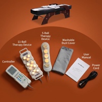 Lit de massage infrarouge professionnel avec tapis 3D en pierre de tourmaline et jade, pour soins chiropratiques et de traction corporelle complète, avec rouleaux massants intégrés