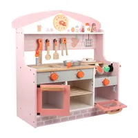 Jouets de cuisine en bois personnalisés en gros pour enfants, jouets éducatifs de simulation avec accessoires de cuisine, ensemble de jouets de cuisine
