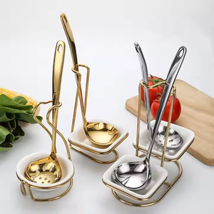 Cucchiaio da cucina in acciaio inossidabile per zuppa <span class=keywords><strong>mestolo</strong></span> scolapasta supporto supporto per cucchiaio da cucina <span class=keywords><strong>porta</strong></span> <span class=keywords><strong>mestolo</strong></span> con ciotola - Product Image 4
