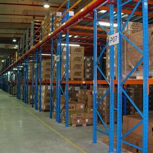 Estructura industrial "I" Sistema de estantería de entresuelo de acero Plataforma de varios niveles Estante de almacén ajustable para almacenamiento - Product Image 4