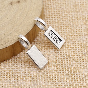 Support de pendentif rectangulaire à coller 21x6.7mm à 1 boucle en alliage de zinc argent antique pour collier <span class=keywords><strong>Scrabble</strong></span> - Product Image 2