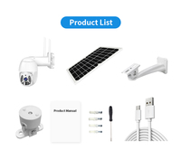 Cámara PTZ solar inalámbrica con panel solar de 10W, batería integrada de 10400mAh, resolución de 4MP, control de aplicación Tuya, para EE. UU., 2 unidades