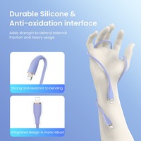 Câble de données USB-C en silicone liquide 27W à charge rapide, blindage de tresse à noyau de cuivre pur pour téléphone portable, ordinateur, Camera-3A rapide