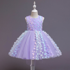 Vestido formal para niños, falda tutú, vestido de baile floral 3D para niñas, ropa de fiesta - Product Image 3