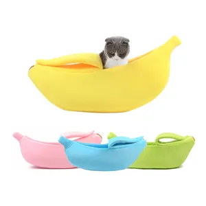 Saco de grãos dos desenhos animados, cama de pelúcia do animal de estimação, gatinho, banana, barco, filhote de cachorro