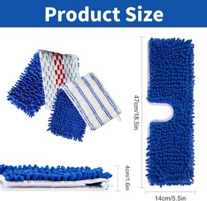Recharges de serpillière à essorage coulissant en aluminium compatibles avec la serpillière <span class=keywords><strong>Cedar</strong></span>, tête de serpillière plate pour poussière, utilisation sèche et humide, en chenille - Product Image 2