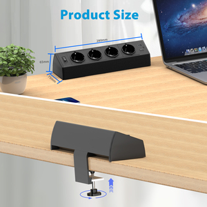 Enchufe de escritorio con abrazadera USB C PD de 20W, 10A, cable de 3M, <span class=keywords><strong>material</strong></span> ABS, toma de corriente con abrazadera de escritorio de amplio espaciado - Product Image 5