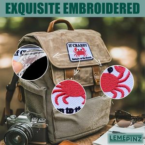 Parche Bordado 'Si el Crabe se Vuelve Agresivo, Vuelva a la Playa', 3 Pulgadas, Termoadhesivo o para Coser, Aplique de Viaje - Product Image 4