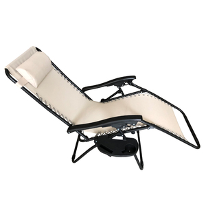 Chaise pliante en aluminium, inclinable, anti-gravité, pour dormir, pour le camping, pour la plage, noire - Product Image 3