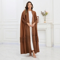 Robe longue plissée style Miyake en polyester, taille unique, avec boutons aux poignets, couleur unie, Abaya Kaftan Cardigan, collection 2026