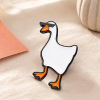Insignia de Metal de Aleación de Zinc con Diseño de Ganso Divertido de Dibujos Animados Modernos Personalizados, Recuerdo para Eventos Comunitarios Juveniles, Regalo, Solapa Esmaltada Multicolor