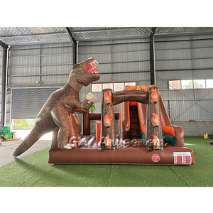 Castello Gonfiabile a Tema Giungla per Compleanno a Prezzo di Fabbrica, Castello Gonfiabile Commerciale con Dinosauri - Product Image 5