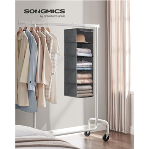 2025 Hanging Wardrobe Storage with 5 <b>Shelves</b> Heavy Duty Organiser Storage Unit with 6 Pockets Pockets for Sweaters - Product Image 3