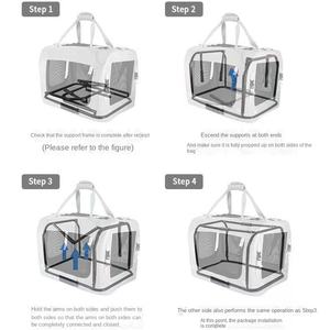 โรงงาน ODM ราคาขายส่ง เต็นท์สัตว์เลี้ยงสำหรับพกพา แบบพับได้ พกพาสะดวก ขนาดใหญ่ ระบายอากาศได้ดี ทำจากผ้า Oxford สำหรับสุนัขและแมว - Product Image 3