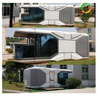 Vente en gros de maisons préfabriquées écologiques modernes de luxe, durables, en forme de capsule spatiale, mini-maisons imperméables
