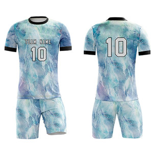 High Quality Breathable Short Sleeve Soccer Uniform Team Wear Durable 100% Polyester Custom Soccer Uniform - Product Image 1