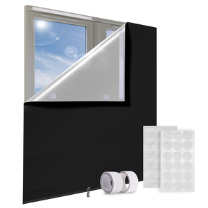 100% rideaux occultants Portable nuances couverture de fenêtre pas de perceuse avec crochets et boucles bandes nuances temporaires pour chambre d'enfant dortoir - Product Image 1