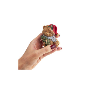 Sweet Polyurethane Christmas <b>Teddy</b> Bear Figure Ideal For Adding Cute Holiday Touch To Tables, Shelves, Or Corners - Product Image 1