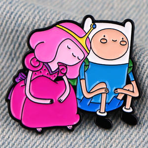 Bros Pin Aksesoris Pakaian Ransel Berbahan Paduan Elektroplating dengan Cetakan Grafir Kartun Badut Adventure Time - Product Image 4