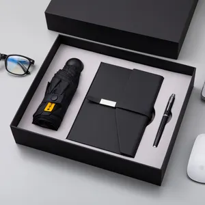 Neue Produktideen einzigartige perfekte Corporate Mini Regenschirm Notebook Stift Geschenkset Geschenk für Business Trade Geburtstag Urlaub