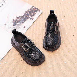 Zapatos de Vestir de Microfibra Estilo Británico para Niñas 2025, Zapatos de Princesa Modernos Negros/Plateados con Cierre de Velcro, Suela Suave, 0.3 kg, Primavera Otoño - Product Image 2