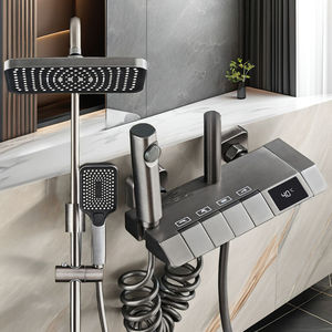 Grifo de Ducha Digital Inteligente con Pantalla, Válvula de Cerámica, Masaje, Lluvia Suave, Presurizado, Color Gris - Product Image 2