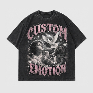Camiseta Vintage al por Mayor, Estilo Desgastado, Algodón Grueso, Oversize, con Estampado Gráfico, Estilo Urbano, con Logotipo Personalizado para Hombre - Product Image 3