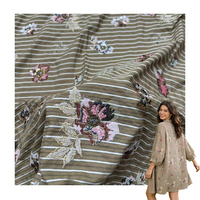 Tissu en microfibre respirant et lourd, brodé de petites fleurs dorées rayées et de sequins, brillant et luxueux, pour robes, hauts et jupes de mode