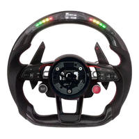 Volant sport en cuir multifonctionnel en fibre de carbone avec LED pour Audi S3 S4 S5 S6 S7 S8 Q3 Q5 Q7 A3 A4 A5 A6 A7 A8 Q8