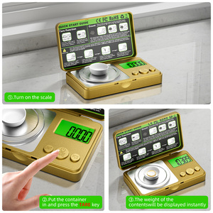 เครื่องชั่งดิจิตอลขนาดเล็ก0.001ก. ความแม่นยำสูงสำหรับเครื่องประดับทองและเพชรสแตนเลสวัดน้ำหนักได้สูงสุด100ก. - Product Image 2