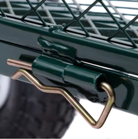 Chariot pliable en acier à quatre roues robuste, pratique, personnalisable en OEM, plateforme en fer portable, pour l'extérieur