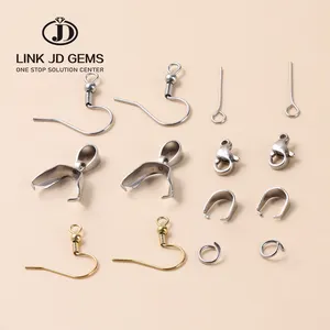 JD Wholesale Multi Size Stainless Steel Eye Head Pins Lobster Clasp Pendant Clip Clasp Melon Seeds Buckle For Jewelry Making