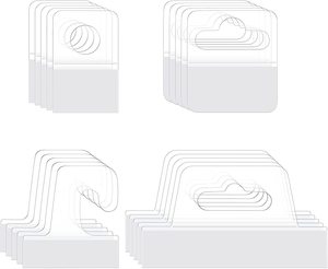 Tốt Nhất Bán Rõ Ràng Tự Dính Treo Tab Móc Nhựa Hiển Thị Tay Tab Khe Cắm Lỗ Gấp Tab Cho Cửa Hàng Bán Lẻ Hiển Thị - Product Image 1