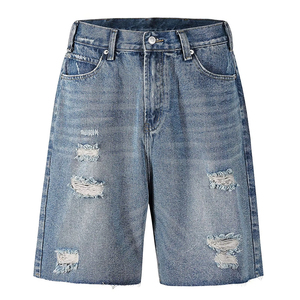 Pantaloncini <span class=keywords><strong>Corti</strong></span> in Denim Strappati da <span class=keywords><strong>Uomo</strong></span>, Stile Casual Estivo, <span class=keywords><strong>Jeans</strong></span> Baggy Distressed, Vendita all'Ingrosso - Product Image 2