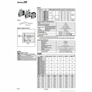 เครื่องพ่นสุญญากาศระบบนิวเมติก SMC ZM133M-K5LZ ชิ้นส่วนนิวเมติก - Product Image 1