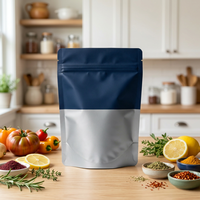Pochette alimentaire PE givrée gaufrée premium avec encoche de déchirement, qualité alimentaire, fermeture éclair supérieure, pour échantillons de café, thé, cadeaux, petites séries personnalisées