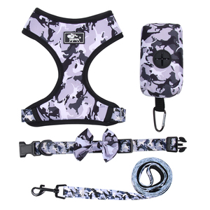 Hondenriem Set Met Camouflage Bedrukte Borstband Hondenharnas Vest 10 Huisdierkleding En Accessoires Duurzaam Op Maat Nylon Harnas - Product Image 4
