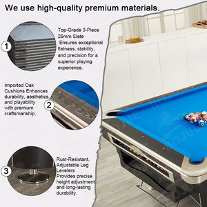Mesa de billar y snooker Bilyaran popular de fábrica con 15 años de experiencia, con pizarra y amortiguación, para uso en clubes y salones de billar. - Product Image 2