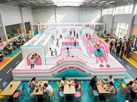 Aire de jeux gonflable commerciale personnalisée avec toboggans, structures d'escalade et obstacles pour les divertissements intérieurs et extérieurs et les entreprises de location