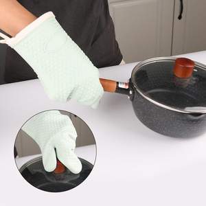 キッチンカラフルシリコンイージークリーン防水耐熱グリルオーブンミットベーキングキッチングローブ指で調理するため - Product Image 6