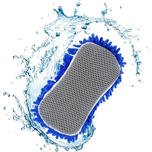 Car Washing Mitt Home Microfiber Hand Sponge Chenille Cleaning Dusting Cloth Sponge Popular Towel