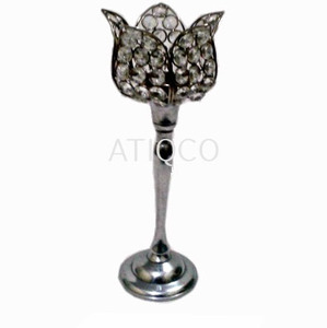 ATIQCO Décoration d'intérieur antique, nouveau porte-bougie carré en aluminium et verre cristal, design artistique en métal, fait main - Product Image 5
