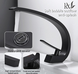 Yake OEM tùy chỉnh thiết kế mặt trăng vòi nước đồng thau van gốm nóng và lạnh nước lưu vực Mixer lưu vực vòi nước cho phòng tắm KHÁCH SẠN CĂN HỘ - Product Image 3