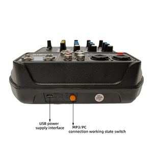 Console <span class=keywords><strong>de</strong></span> mixage portable 4 canaux en promotion pour le streaming en direct, carte <span class=keywords><strong>son</strong></span> intégrée avec réglage indépendant des effets sonores - Product Image 5
