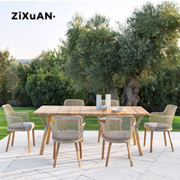 Meubles de jardin pour hôtel, tables et chaises d'extérieur, mobilier moderne pour restaurant, piscine, fauteuil en aluminium imperméable, canapé en rotin nordique