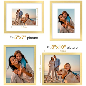 Designs Custom Size Plastic Picture <b>Frame</b> 5x7 8x10 Inches Natural <b>Gold</b> <b>Photo</b> <b>Frames</b> for Wall Art Living Room Decor Ps <b>Frames</b> - Product Image 5