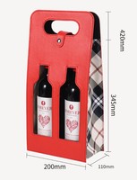 Caja de Regalo de Vino de Lujo con Asa Personalizada, Ventana Abierta, Cuero PU, Materiales Reciclados, Grabado en Relieve, Supermercado