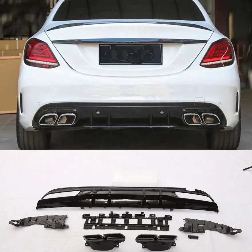 W205 C63S rear diffuser for Mercedes Benz C class W205 SPORTLINE CAR SEDAN 2015 2016 2017 2018 2019